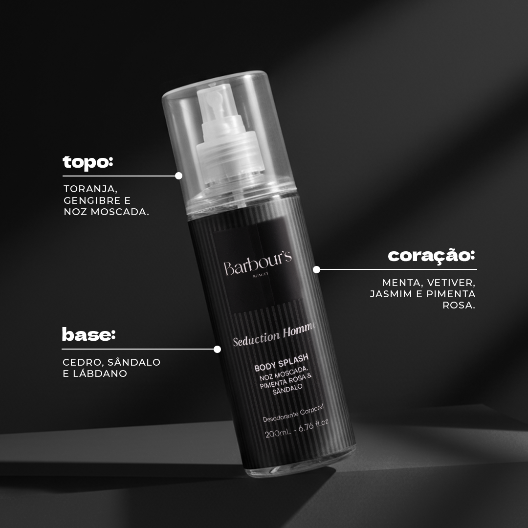 Kit 2 Body Splash Desodorante Colônia 200ml - Seduction Homme e Ocean Homme