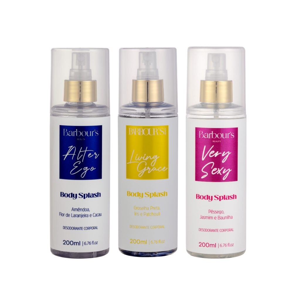 Kit 3 Body Splash Desodorante Colônia 200ml - Very Sexy, Alter Ego e Living Grace