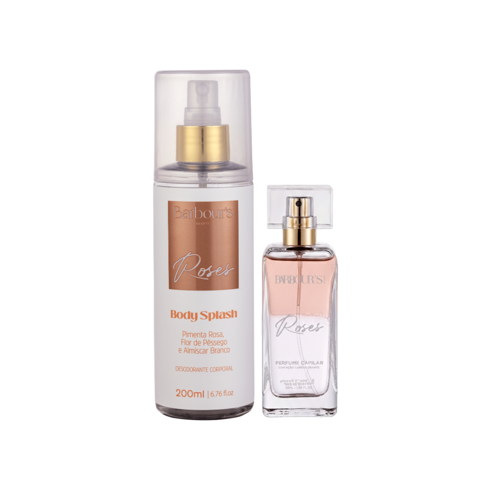 Kit Perfume de Cabelo e Body Splash - Roses