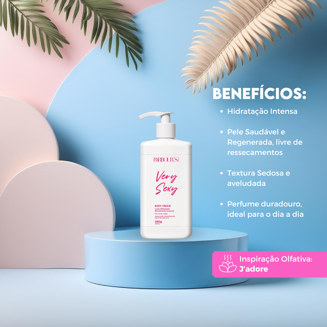Kit Desodorante Colônia, Body Cream e Perfume Capilar Very Sexy